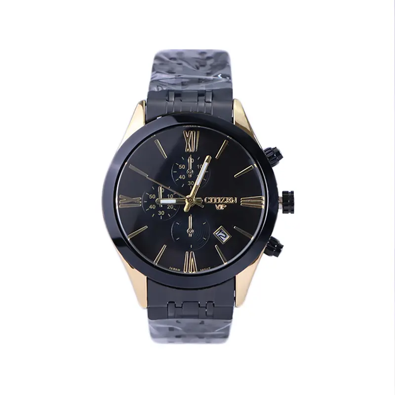 Citizen-VIP-watch-code-L-2363.281.webp ساعت مچی سیتیزن زنانه فلزی مشکی قاب طلایی L 2363/28 - Image 1