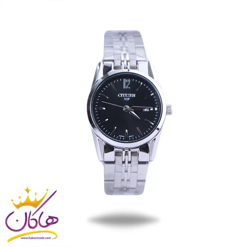Citizen-VIP-watch-code-L-31621.61.webp ساعت مچی سیتیزن زنانه فلزی صفحه مشکی L31621/6 - Image 1