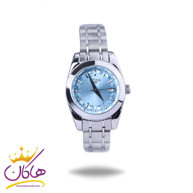 Citizen-VIP-watch-code-L-31624.11.webp ساعت مچی سیتیزن زنانه فلزی نقره ای صفحه تیفانی L31624/1 - Image 1