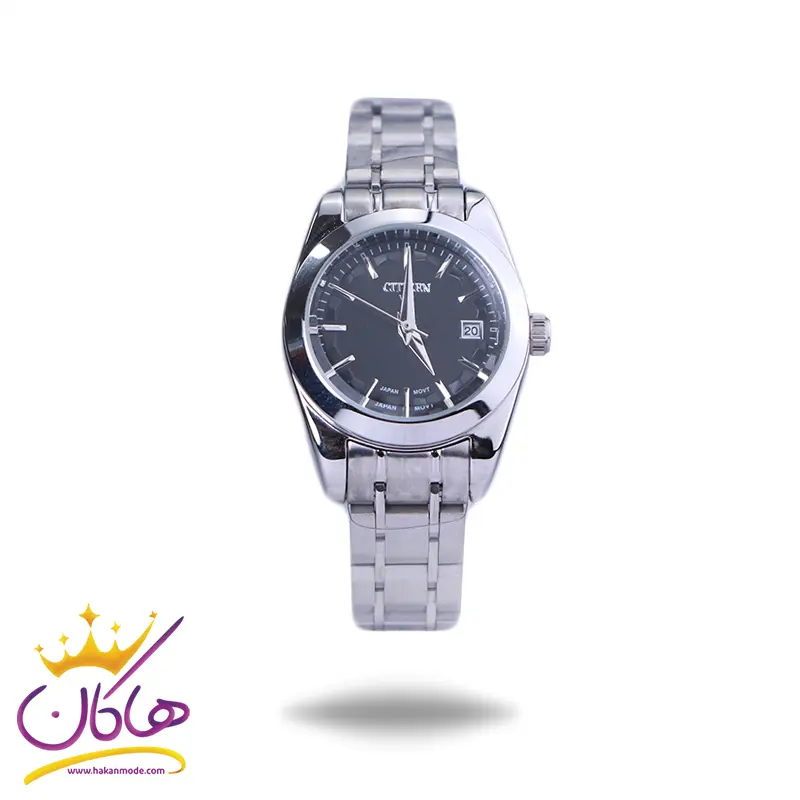 Citizen-VIP-watch-code-L-31624.51.webp ساعت مچی سیتیزن زنانه فلزی نقره ای صفحه مشکی L31624/5 - Image 1