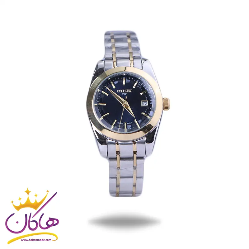 Citizen-VIP-watch-code-L-31624.71.webp ساعت مچی سیتیزن زنانه فلزی صفحه سرمه ای L31624/7 - Image 1