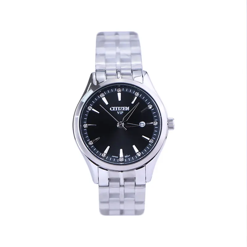 Citizen-VIP-watch-code-L-31626.31.webp ساعت مچی سیتیزن زنانه فلزی نقره ای صفحه مشکی L31626/3 - Image 1