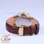 ساعت مچی سیتیزن زنانه بند چرم قهوه ای قاب طلایی کرنوگراف L9235/4 - Image 3