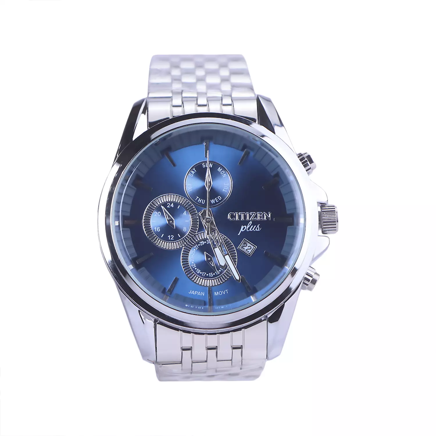 Citizen-plus-Watch-Code-G-2025-8.21-1.webp ساعت مچی سیتیزن فلزی مردانه نقره ای صفحه سرمه ای G 2025-8/2 - Image 1