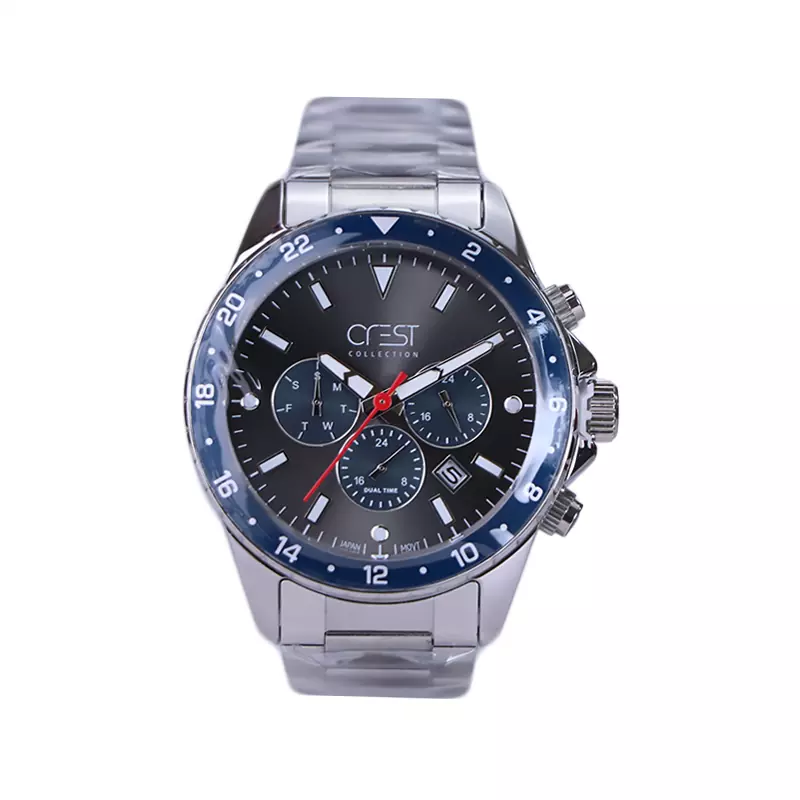Crest-watch-code-6222.31.webp ساعت مچی عقربهای کرست مردانه فلزی نقره ای 6222/3 - Image 1