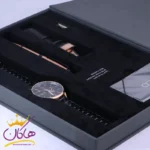 پک ساعت مچی مردانه کرست استیل مشکی قاب رزگلد 9019/3 - Image 3