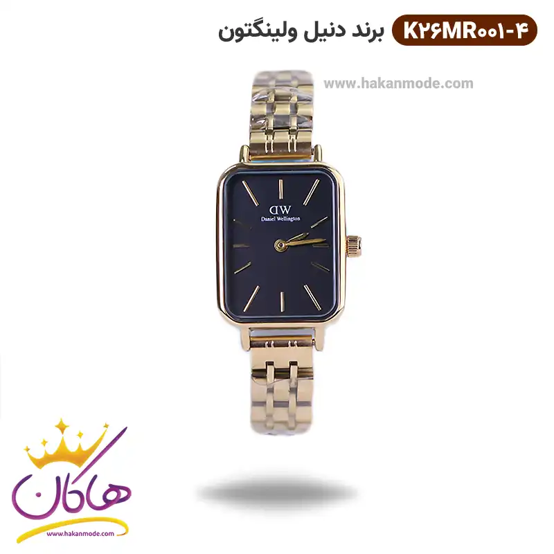 Daniel-Wellington-watch-code-K26MR001.41.webp ساعت دنیل ولینگتون زنانه فلزی طلایی صفحه مشکی K26MR001/4 - Image 1