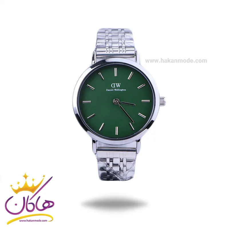 Daniel-wellington-watch-code-6020.71.webp ساعت مچی دنیل ولینگتون زنانه فلزی نقره ای صفحه سبز 6020/7 - Image 1