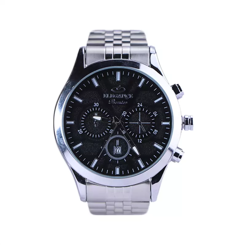 Elegance-Premier-watch-code-G-1319.31.webp ساعت مچی الگانس پریمیر مردانه فلزی صفحه مشکی G 1319/3 - Image 1