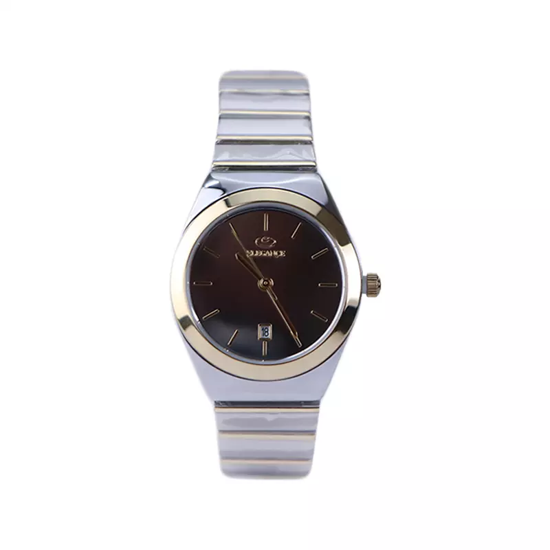 Elegance-Royal-Watch-Code-ER-2227.61.webp ساعت مچی الگانس زنانه فلزی قاب طلایی صفحه طوسی ER 2227/6 - Image 1