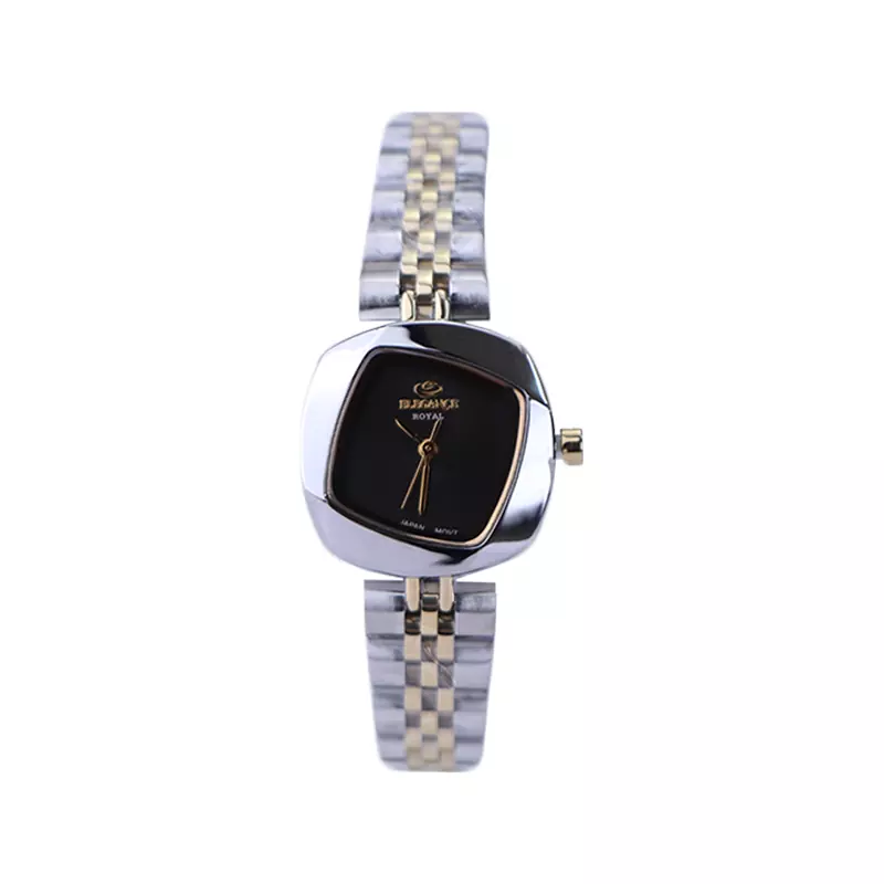 Elegance-Royale-Watch-Code-ER-2200.151.webp ساعت مچی الگانس زنانه فلزی قاب مربع نقره ای طلایی ER 2200/15 - Image 1