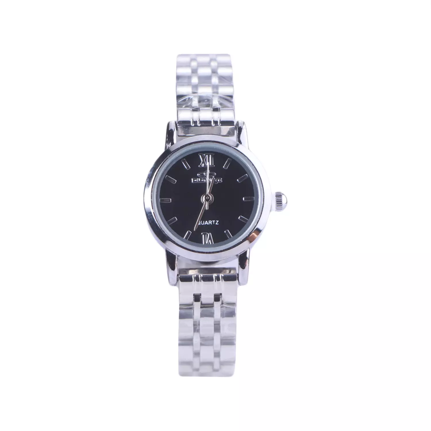 Elegance-Watch-Code-2023.21.webp ساعت مچی عقربه ای الگانس زنانه فلزی نقره ای صفحه مشکی 2023/2 - Image 1
