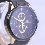 ساعت مچی مردانه الگانس بند چرم مشکی طلایی G 1236/12 - Image 2