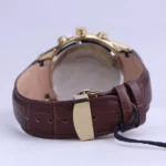 ساعت مچی مردانه الگانس بند چرم قهوه ای صفحه طلایی G 1237/5 - Image 3