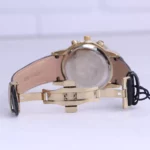 ساعت مچی مردانه الگانس بند چرم مشکی قاب طلایی G 1238/13 - Image 3