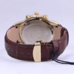 ساعت مچی مردانه الگانس بند چرم قهوه ای قاب طلایی G 1238/5 - Image 4