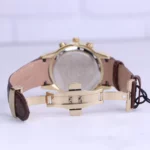ساعت مچی مردانه الگانس بند چرم قهوه ای قاب طلایی G 1238/5 - Image 3