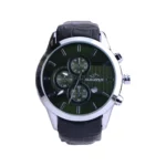 ساعت مچی مردانه الگانس بند چرم مشکی صفحه سبز G 1237/7