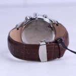 ساعت مچی مردانه الگانس بند چرم قهوه ای صفحه سفید G 1239/3 - Image 3
