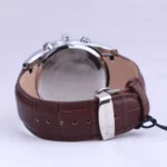 ساعت مچی مردانه الگانس بند چرم قهوه ای قاب نقره ای G 1244/11 - Image 4
