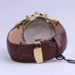 ساعت مچی مردانه الگانس بند چرم قهوه ای قاب طلایی G 1246/2 - Image 3