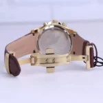 ساعت مچی مردانه الگانس بند چرم قهوه ای قاب طلایی G 1246/2 - Image 2
