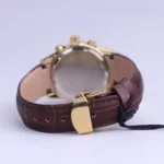ساعت مچی الگانس زنانه بند چرم قهوه ای قاب طلایی L 1237/10 - Image 3