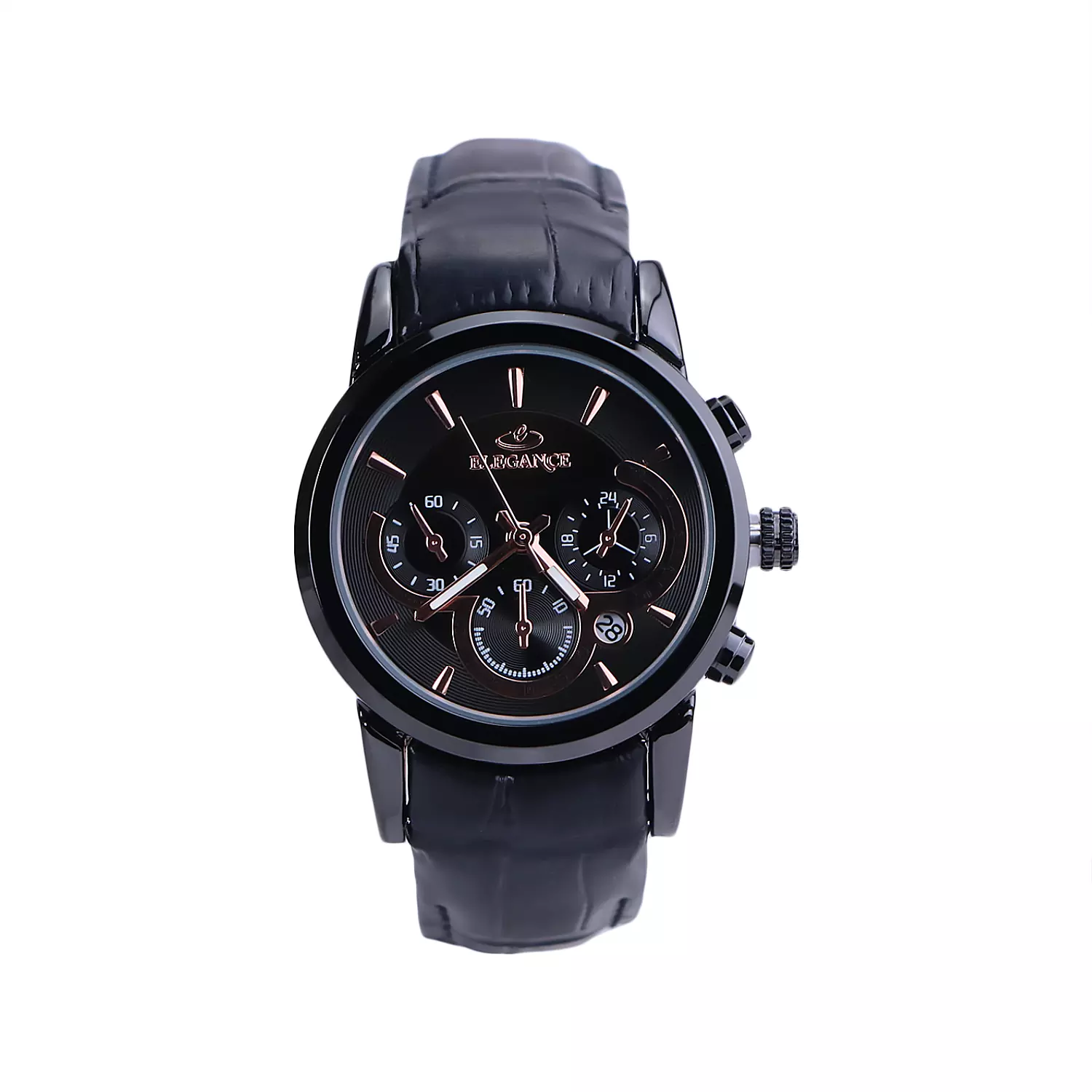 Elegance-Watch-Code-L-1238.121.webp ساعت مچی عقربه ای الگانس زنانه بند چرم مشکی L 1238/12 - Image 1