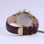 ساعت مچی الگانس زنانه بند چرم قهوه ای قاب طلایی L 1246/3 - Image 3