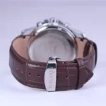 ساعت مچی الگانس مردانه بند چرم قهوه ای قاب نقره ای G 1203/2 - Image 3