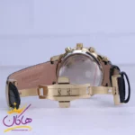 ساعت عقربه ای الگانس مردانه بند چرم قاب طلایی G2127/13 - Image 2