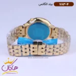ساعت الگانس زنانه فلزی طلایی صفحه مشکی نگین دار 783/4 - Image 2
