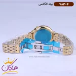 ساعت الگانس زنانه فلزی طلایی صفحه مشکی نگین دار 783/4 - Image 3
