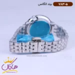 ساعت الگانس زنانه فلزی نقره ای صفحه سبز نگین دار 783/5 - Image 3