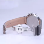 ساعت مچی الگانس مردانه بند چرم طوسی قاب نقره ای G 1191/1 - Image 2