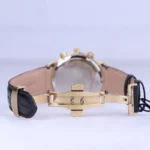 ساعت عقربه ای الگانس مردانه چرم مشکی قاب طلایی G 1201/2 - Image 2