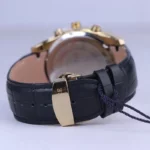 ساعت عقربه ای الگانس مردانه چرم قاب طلایی G 1244/1 - Image 4