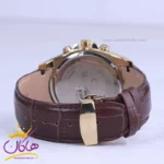 ساعت عقربه ای الگانس مردانه چرم قهوه ای قاب طلایی G 1256/3 - Image 3