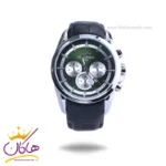ساعت عقربه ای الگانس مردانه چرم مشکی صفحه سبز G 1256/5