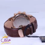 ساعت عقربه ای الگانس مردانه بند چرم قهوه ای قاب رزگلد G2091/2 - Image 2