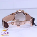 ساعت عقربه ای الگانس مردانه بند چرم قهوه ای قاب رزگلد G2091/2 - Image 3