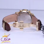 ساعت عقربه ای الگانس مردانه بند چرم قهوه ای قاب طلایی G2097/1 - Image 2