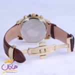 ساعت عقربه ای الگانس مردانه بند چرم قهوه ای قاب طلایی G2097/6 - Image 3