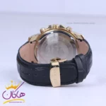 ساعت عقربه ای الگانس مردانه بند چرم مشکی قاب طلایی G 2097/7 - Image 3