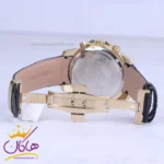 ساعت عقربه ای الگانس مردانه بند چرم مشکی قاب طلایی G 2097/7 - Image 2