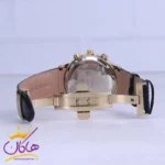 ساعت عقربه ای الگانس مردانه بند چرم قاب طلایی G2095/8 - Image 2