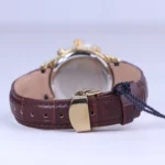 ساعت مچی الگانس زنانه بند چرم قهوه ای قاب طلایی L 1236/1 - Image 3