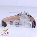 ساعت مچی الگانس زنانه چرم قهوه ای قاب نقره ای L1256/2 - Image 2