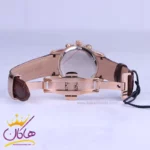 ساعت عقربه ای الگانس زنانه بند چرم قهوه ای قاب رزگلد L2091/1 - Image 3