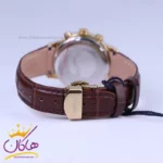 ساعت مچی عقربه ای الگانس زنانه بند چرم قهوه ای قاب طلایی L2095/5 - Image 3